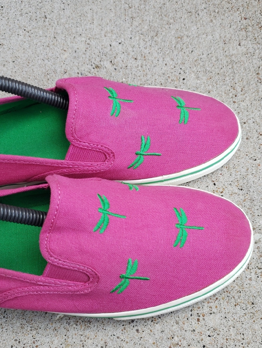 Lauren Ralph Lauren Janis Dragon Fly Embroidered Canvas Loafers Size 8 B Logo - Picture 13 of 15